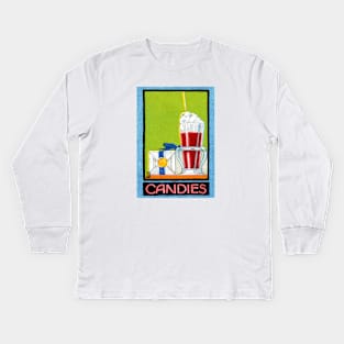 Vintage Candies Kids Long Sleeve T-Shirt